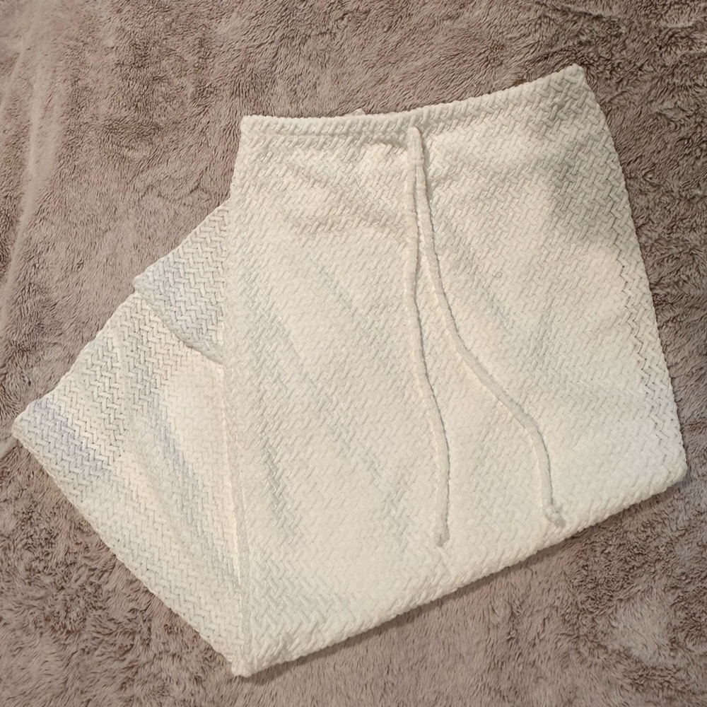 See You Monday Ivory Textured Skirt